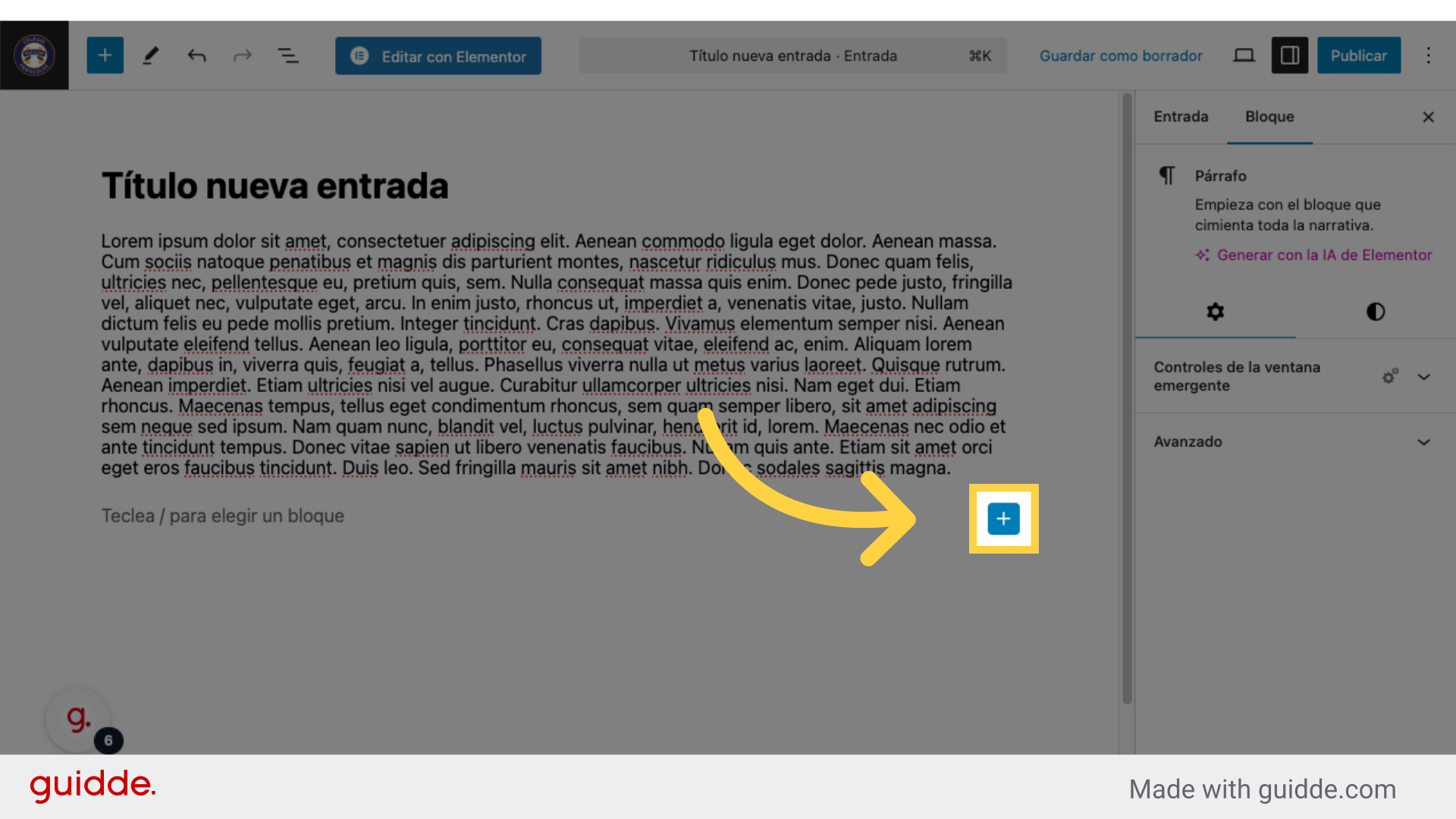 Clic aquí para seguir editando
