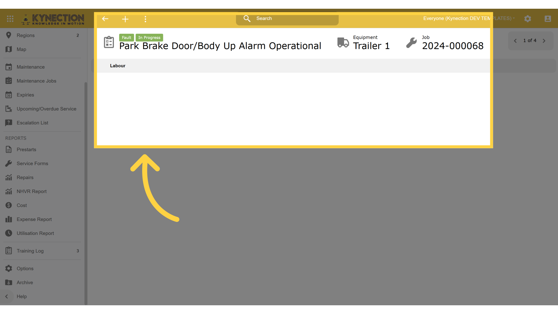 History View when Labour Mode is set to Start + Duration