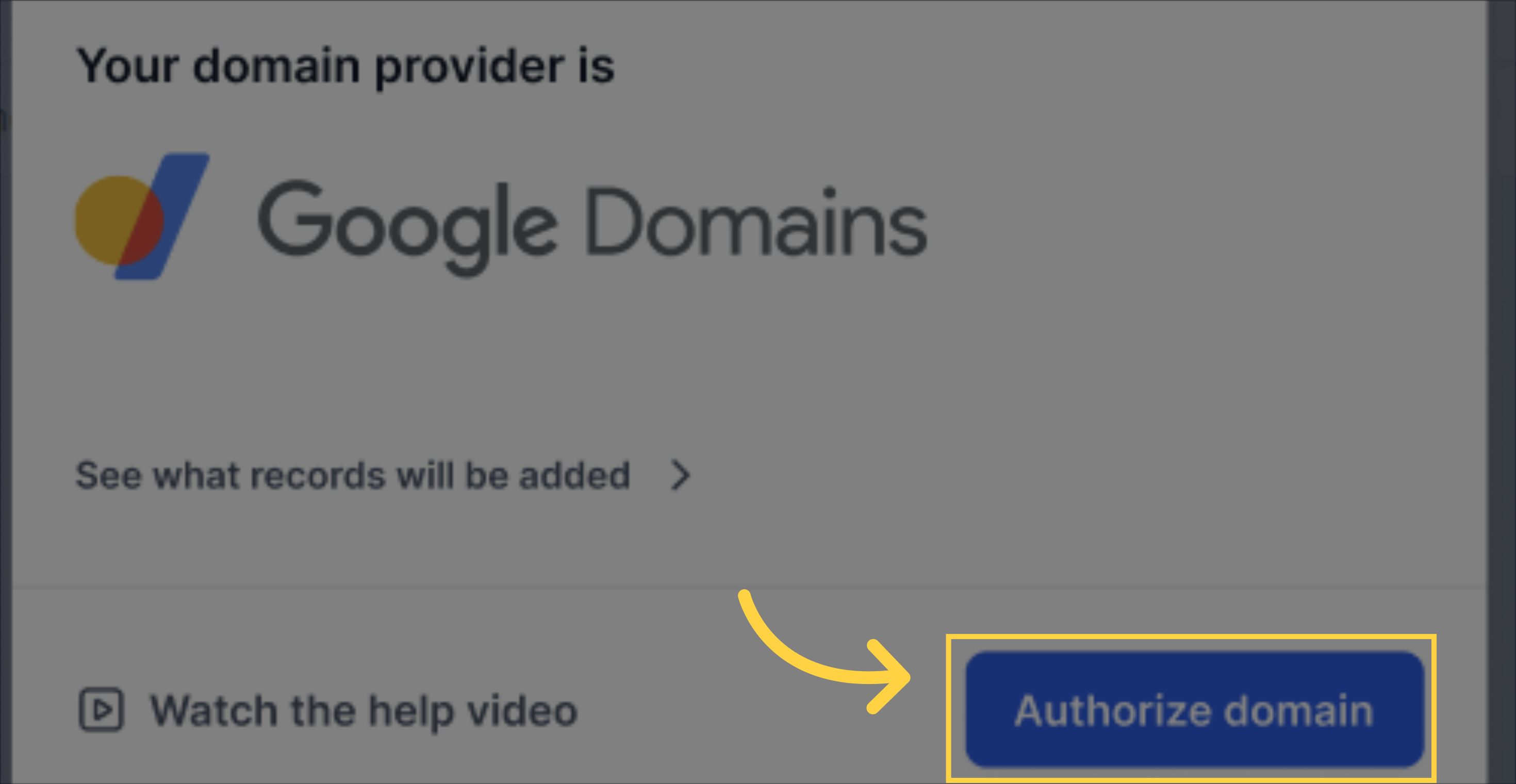 Click here to authorize domain