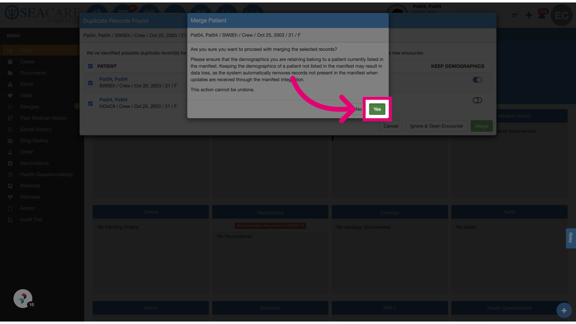 Confirm merge