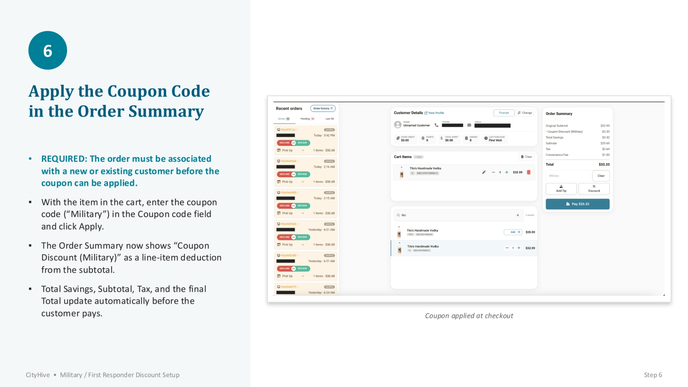 Applying the Coupon Code