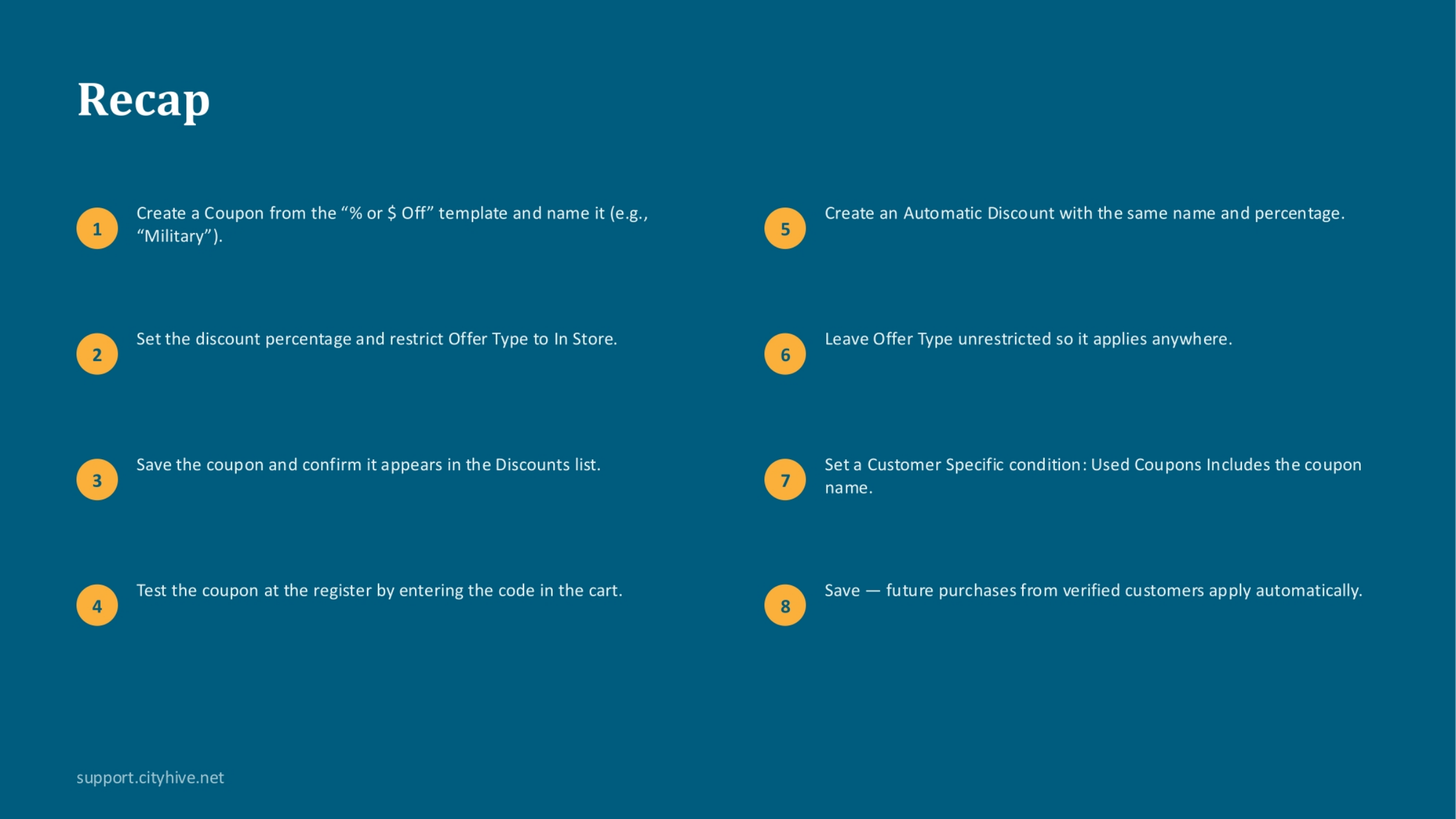 Key Steps Recap