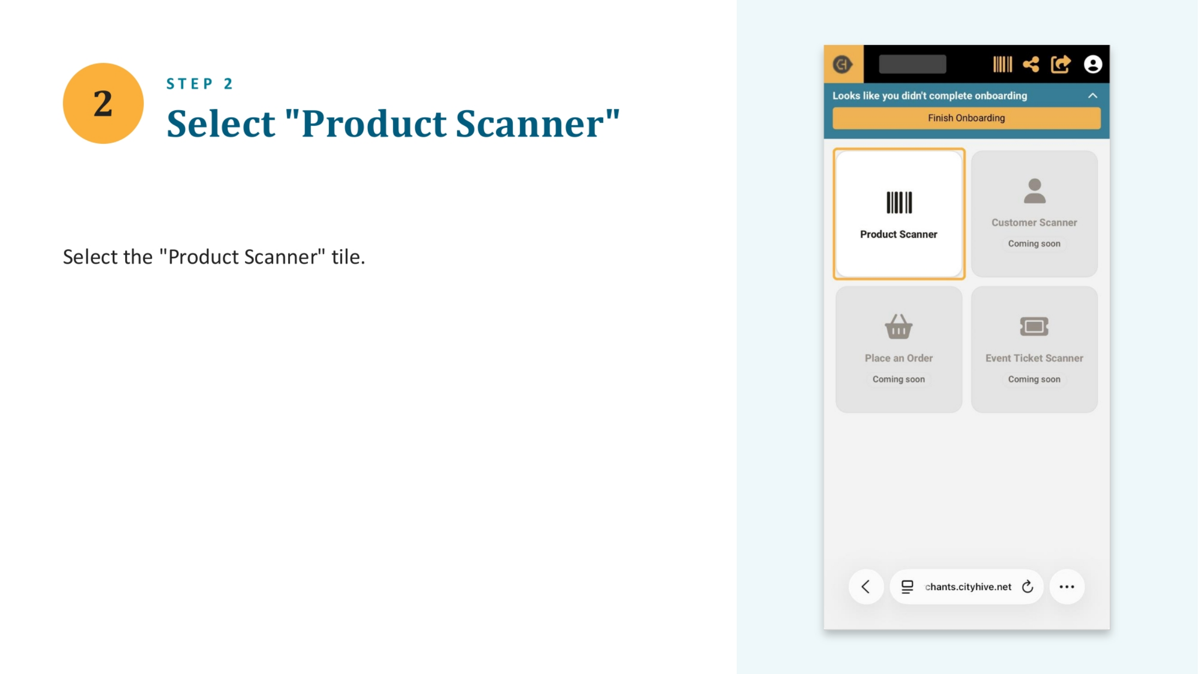 Step 2: Select Product Scanner