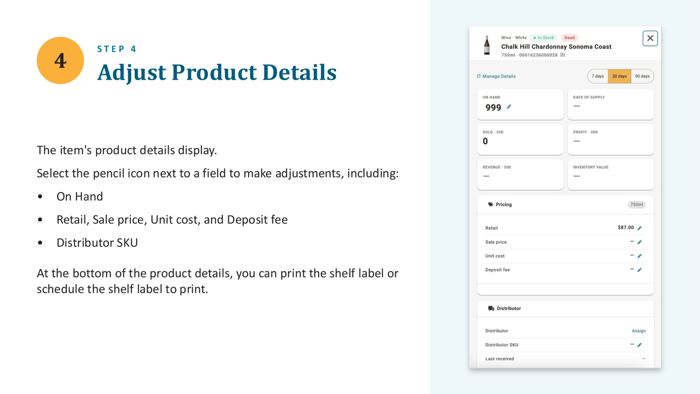 Step 4: Adjust Product Details