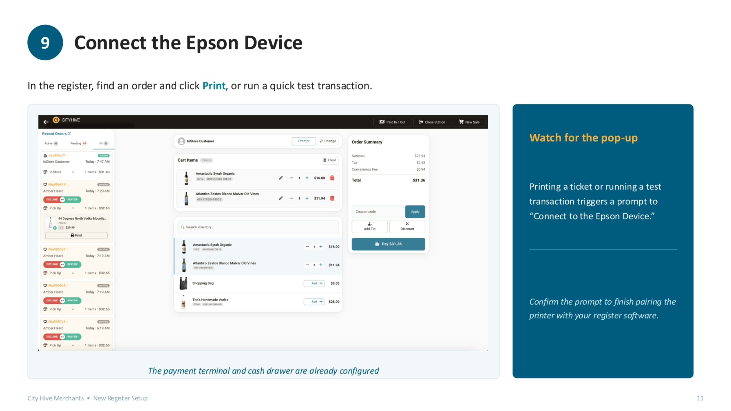 Connect the Epson Device