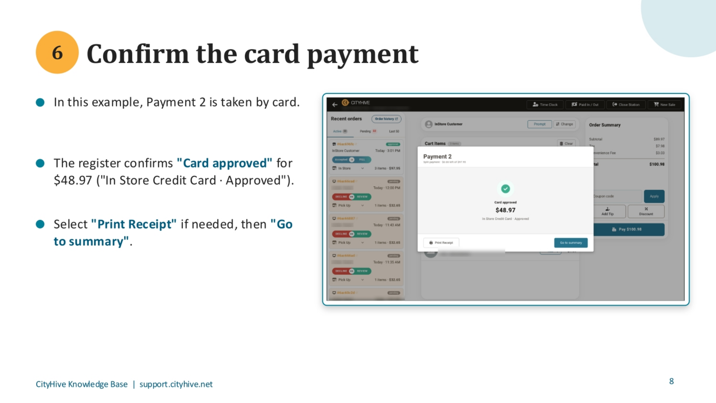 Confirming Card Payments