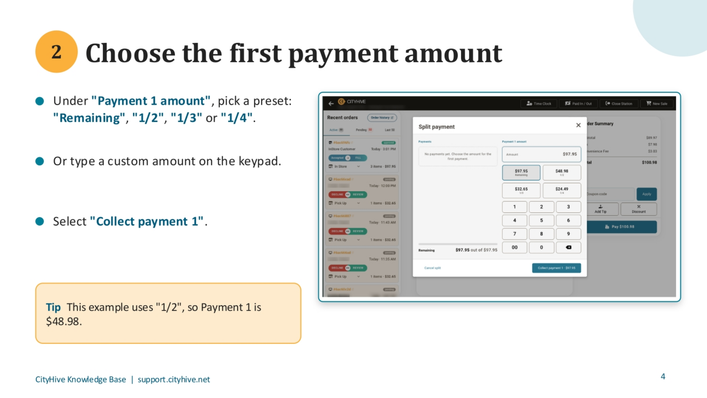 Selecting the First Payment Amount