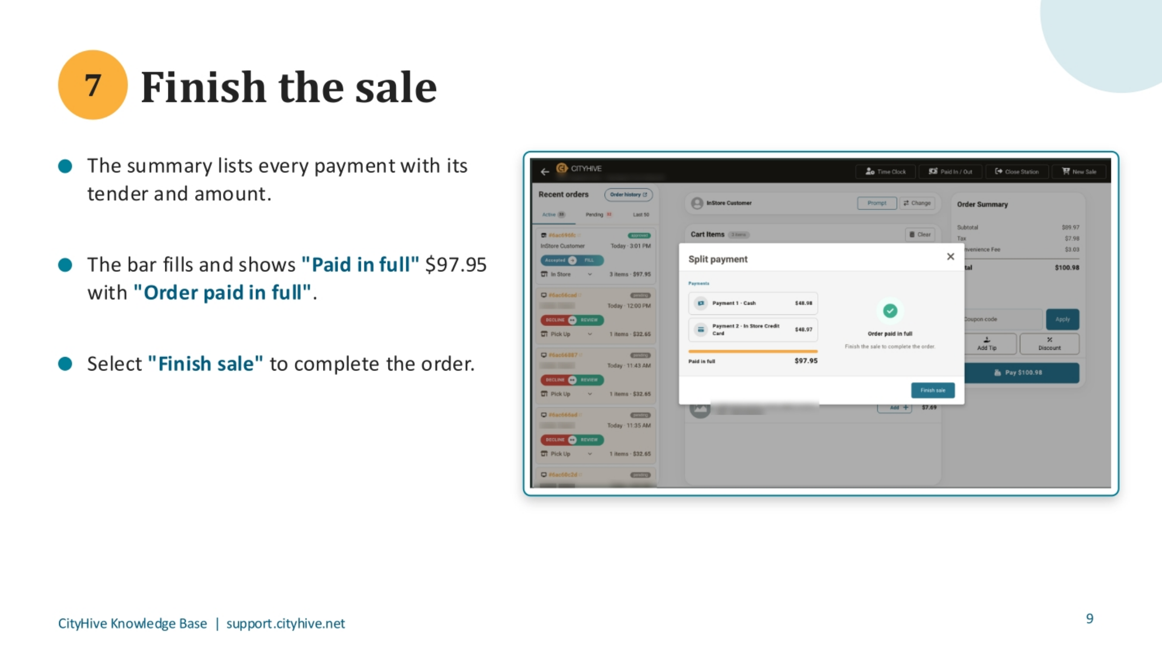 Finalizing the Sale