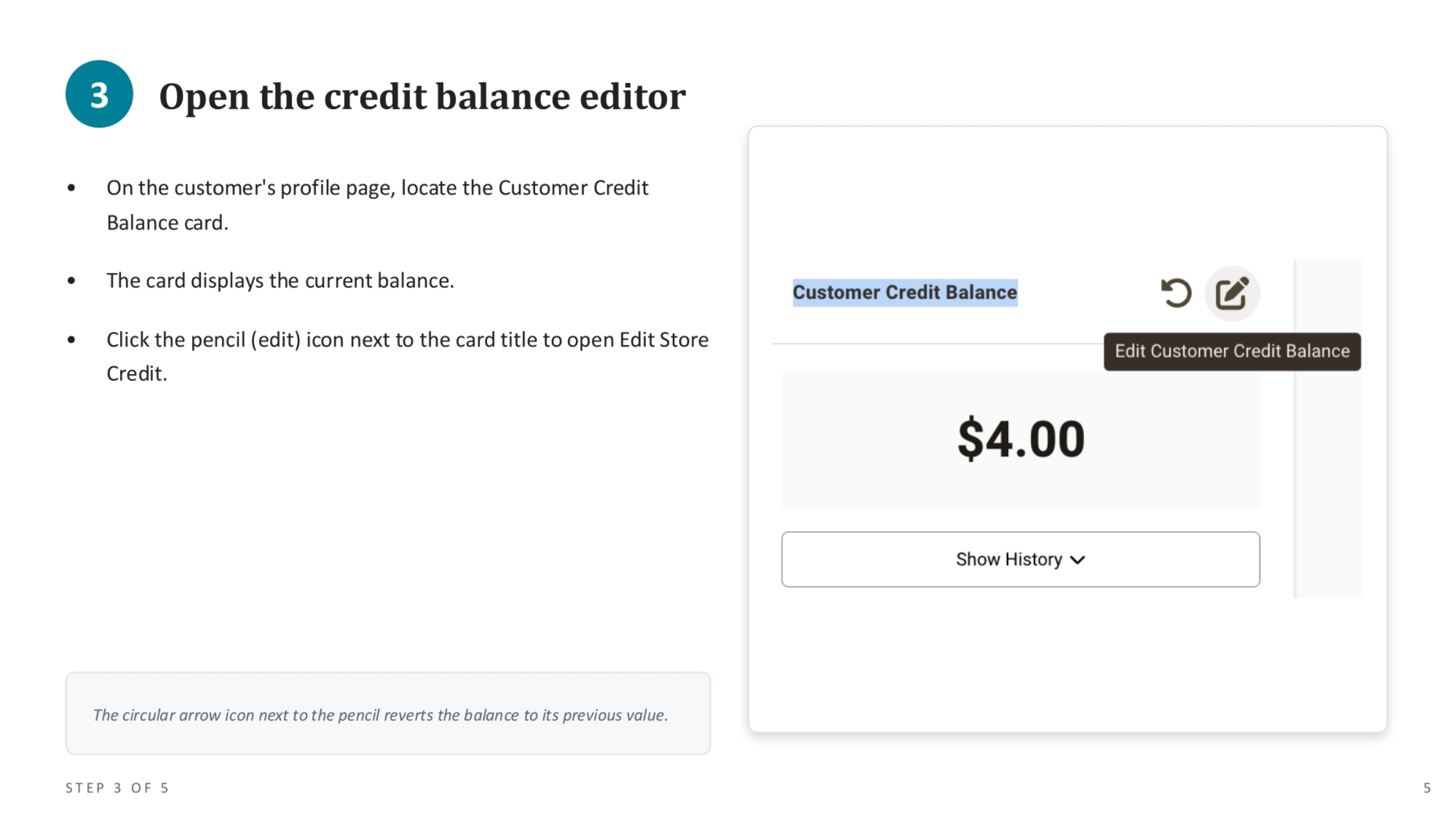 Opening the Credit Balance Editor