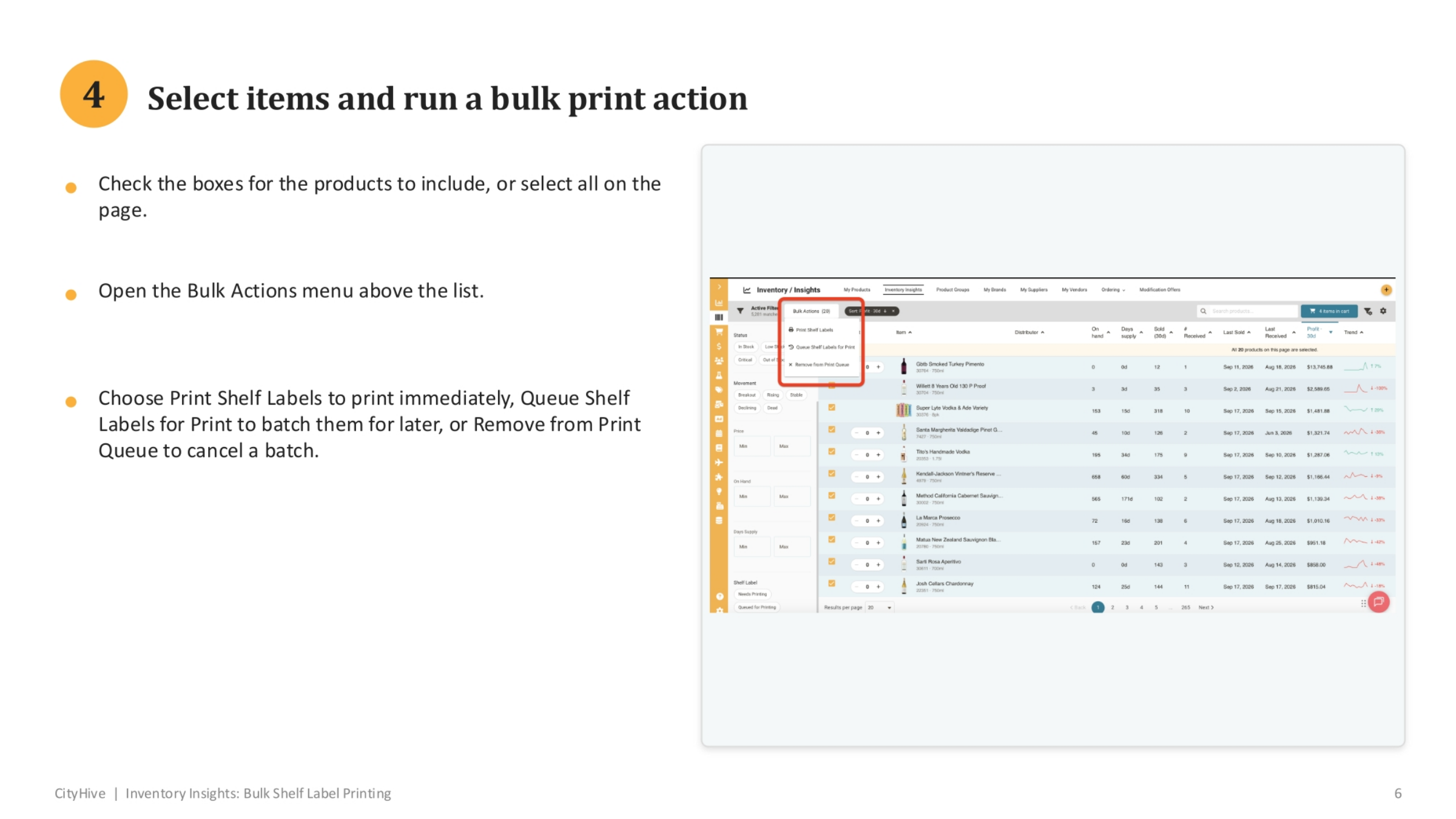 Executing Bulk Print Actions