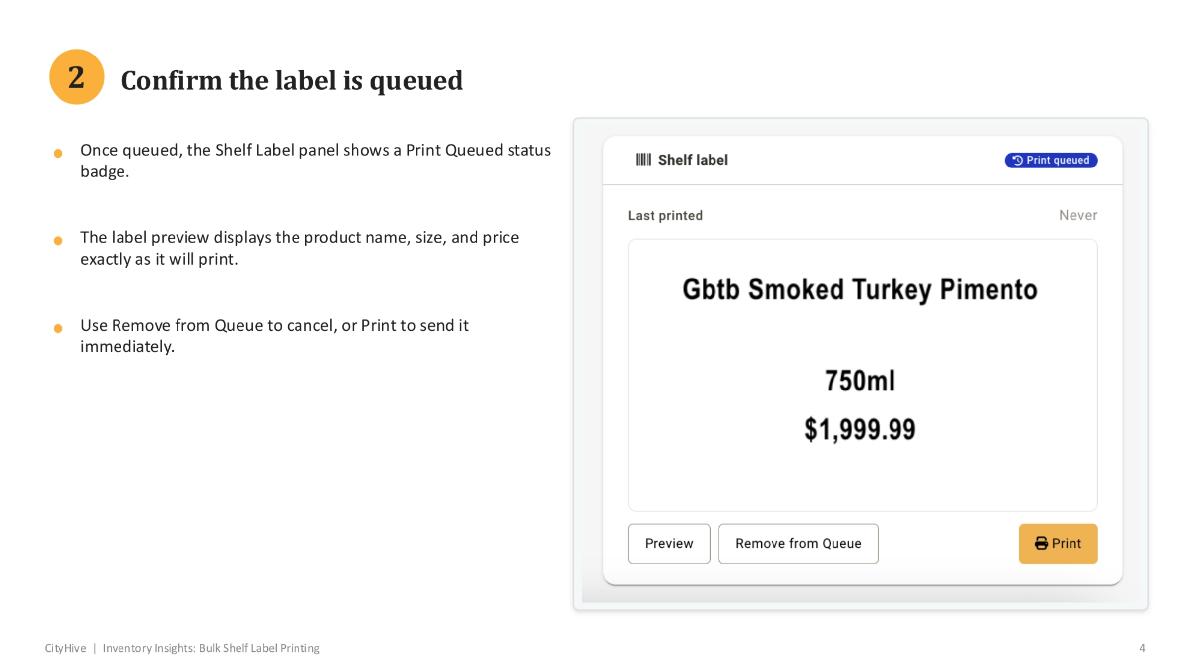 Confirming Label Queue Status