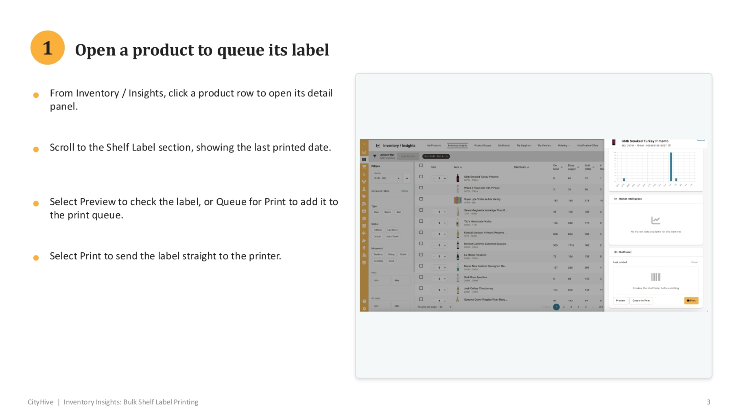 Queueing a Product Label