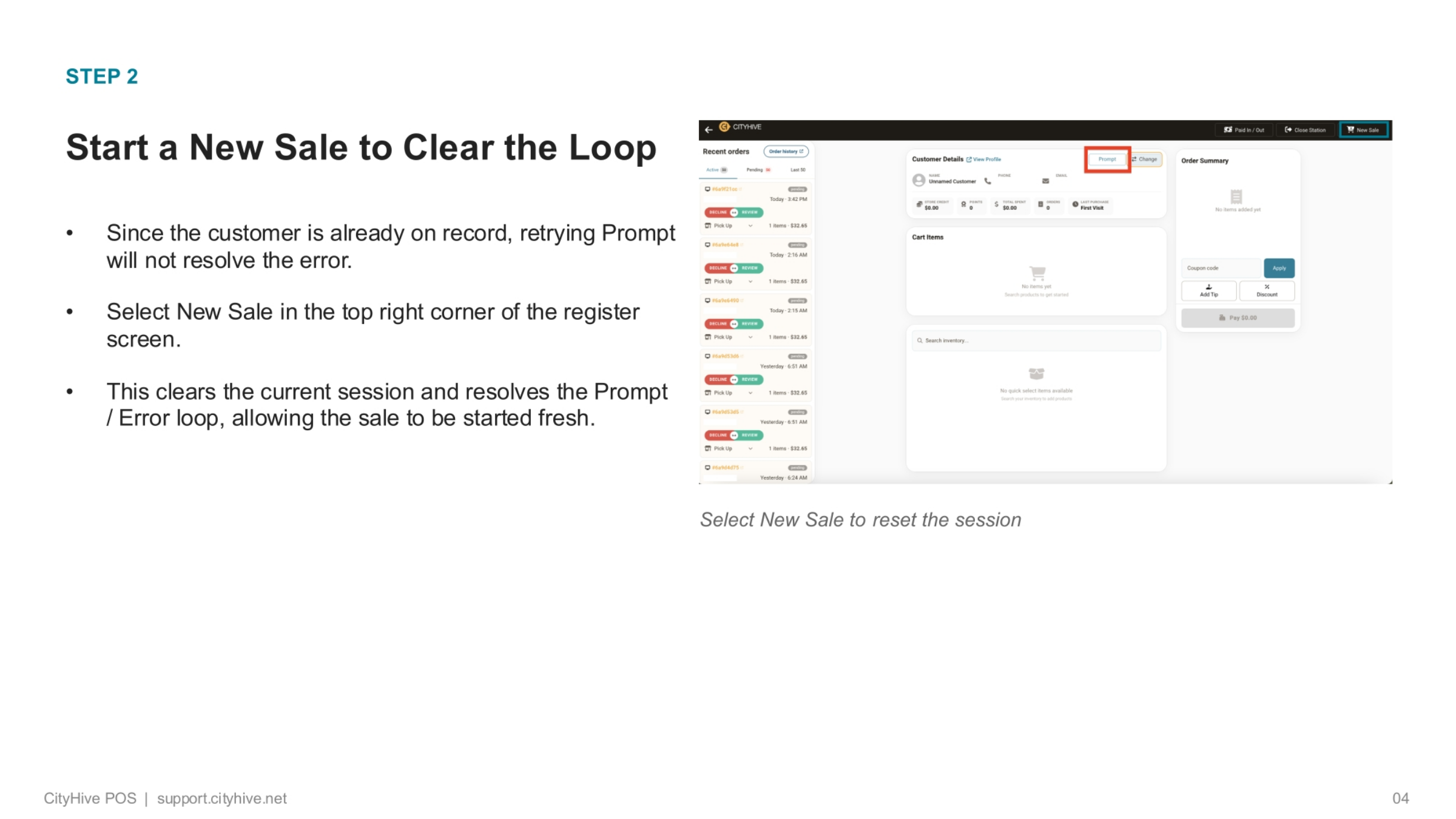 Clearing the Loop with a New Sale
