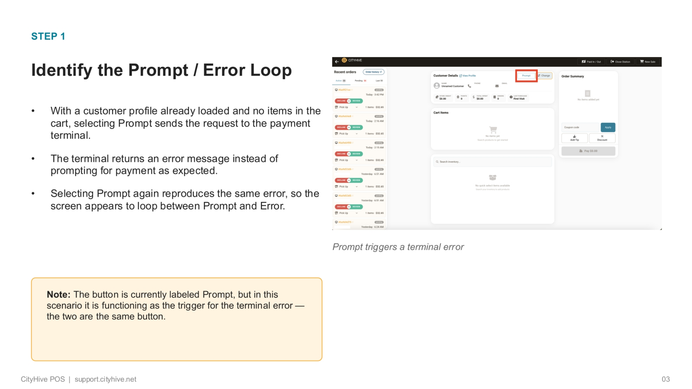 Identifying the Prompt / Error Loop