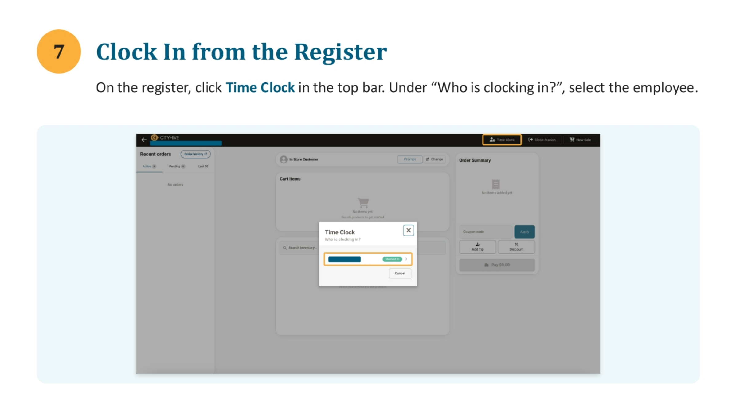 Clocking In via the Register