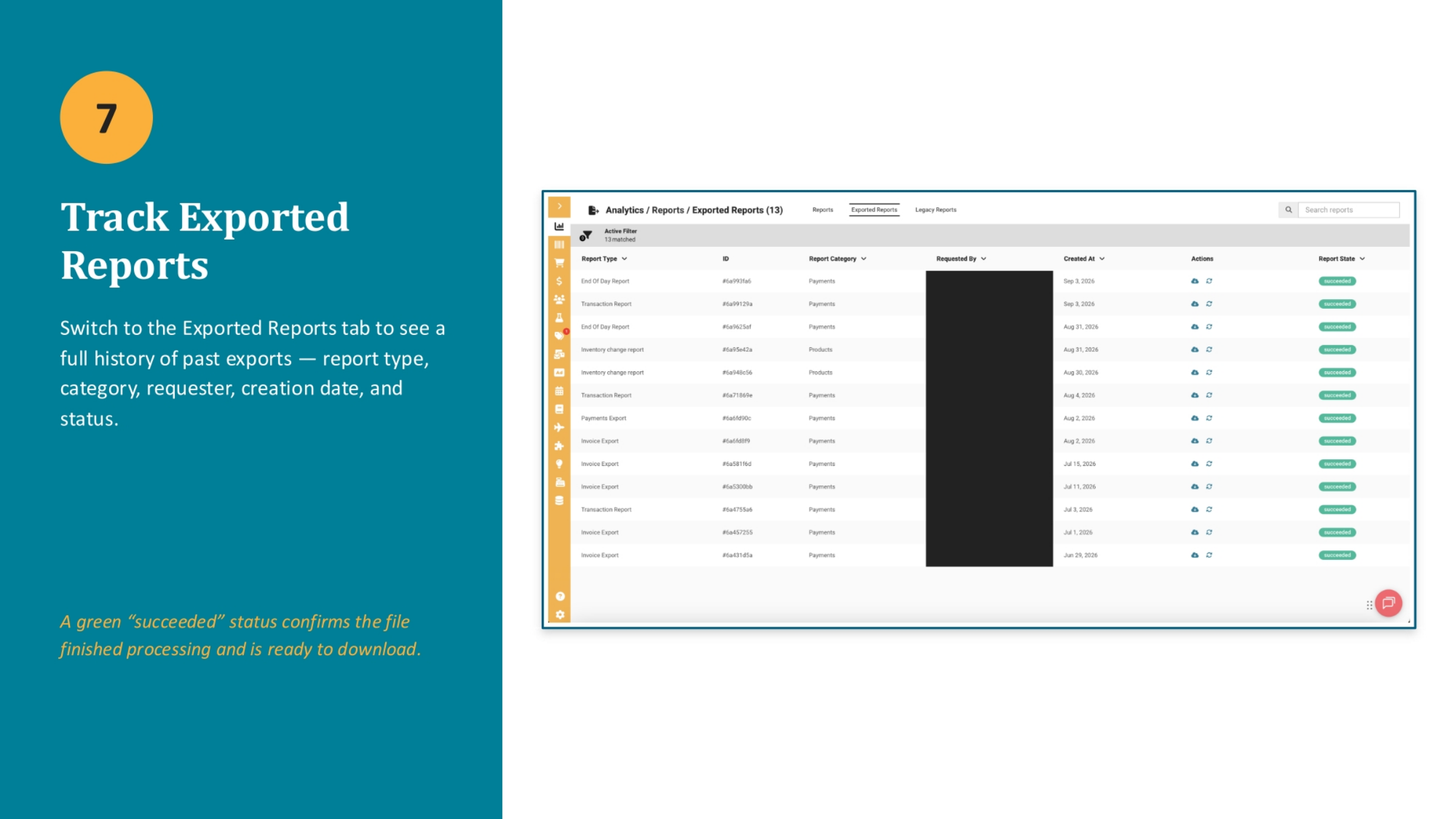 Monitoring Export History