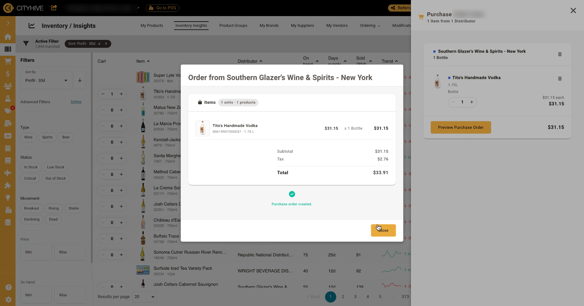 Receive Orders in Dashboard