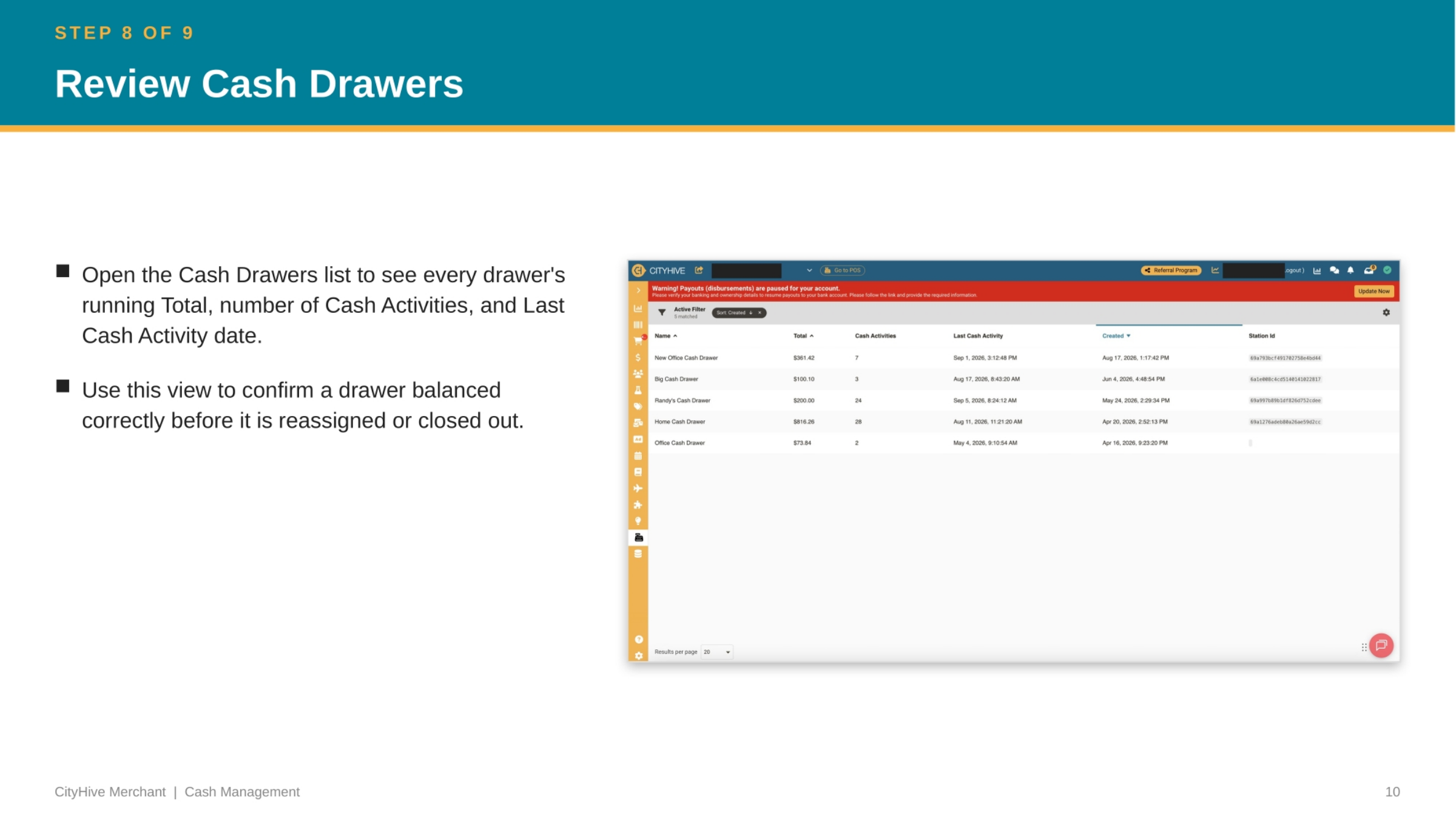 Review Cash Drawers