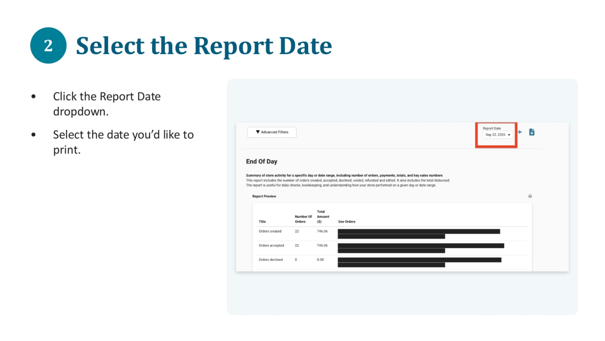 Select the Report Date