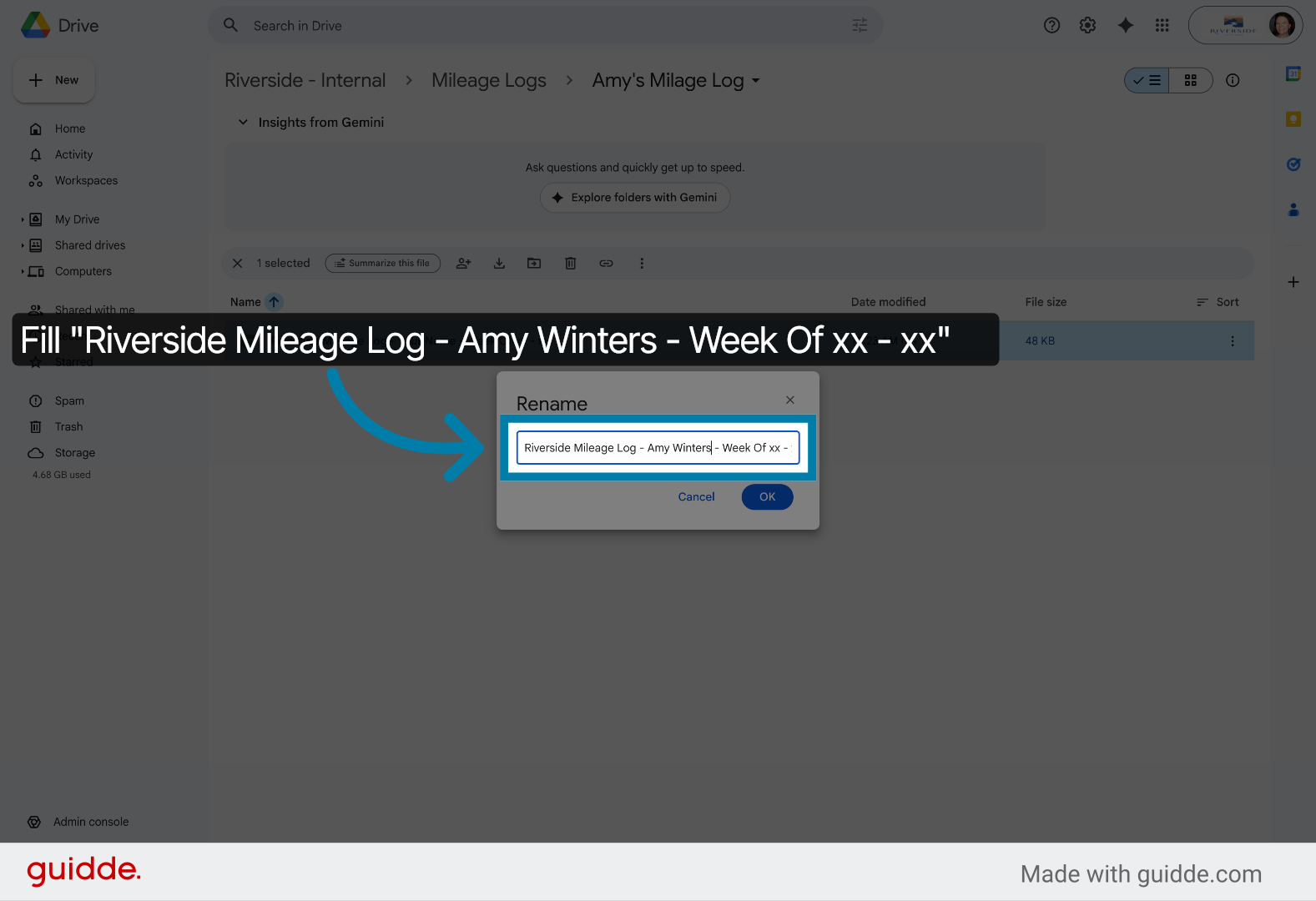 Enter Updated Document Name