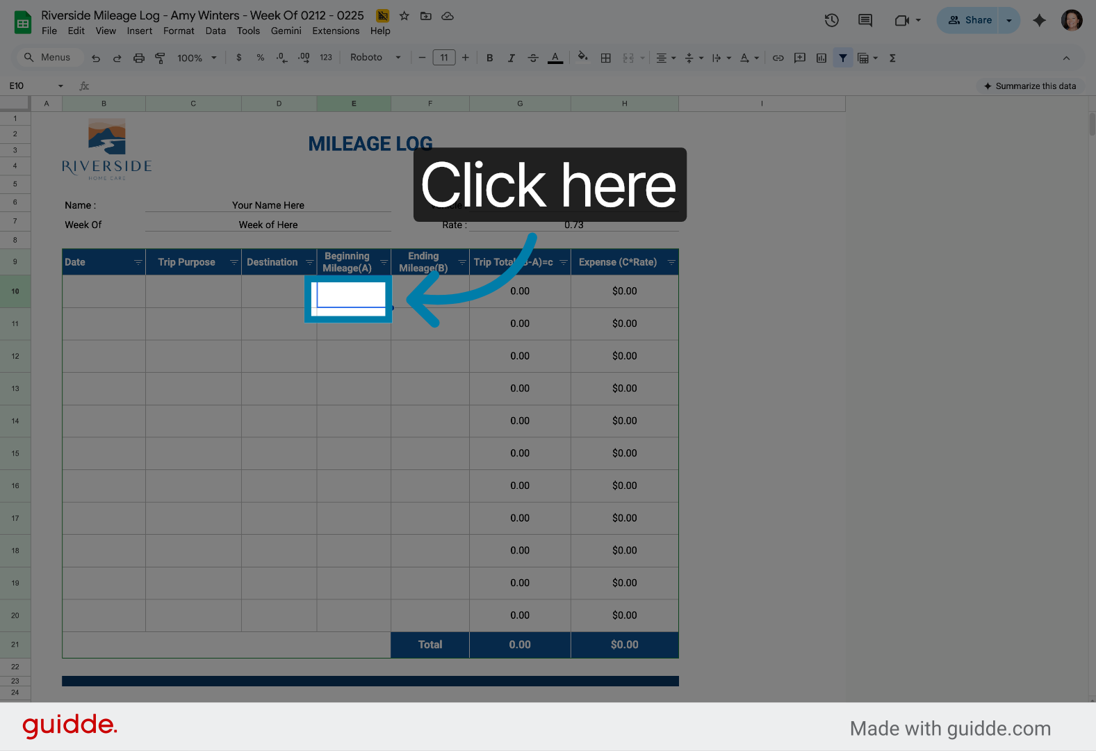 Select Data Input Cell