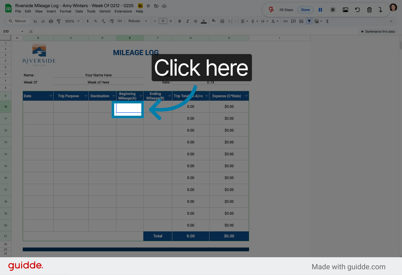 Navigate To Data Entry Area