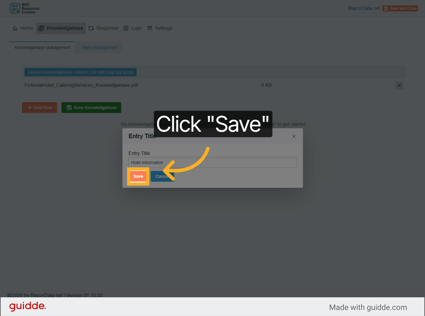 Click Save Button