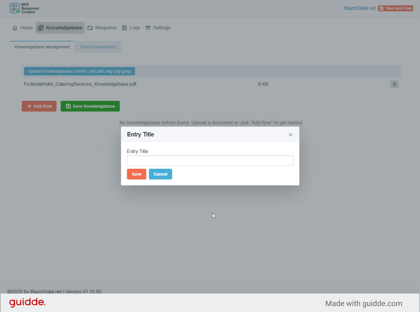 Enter Knowledge Base Title