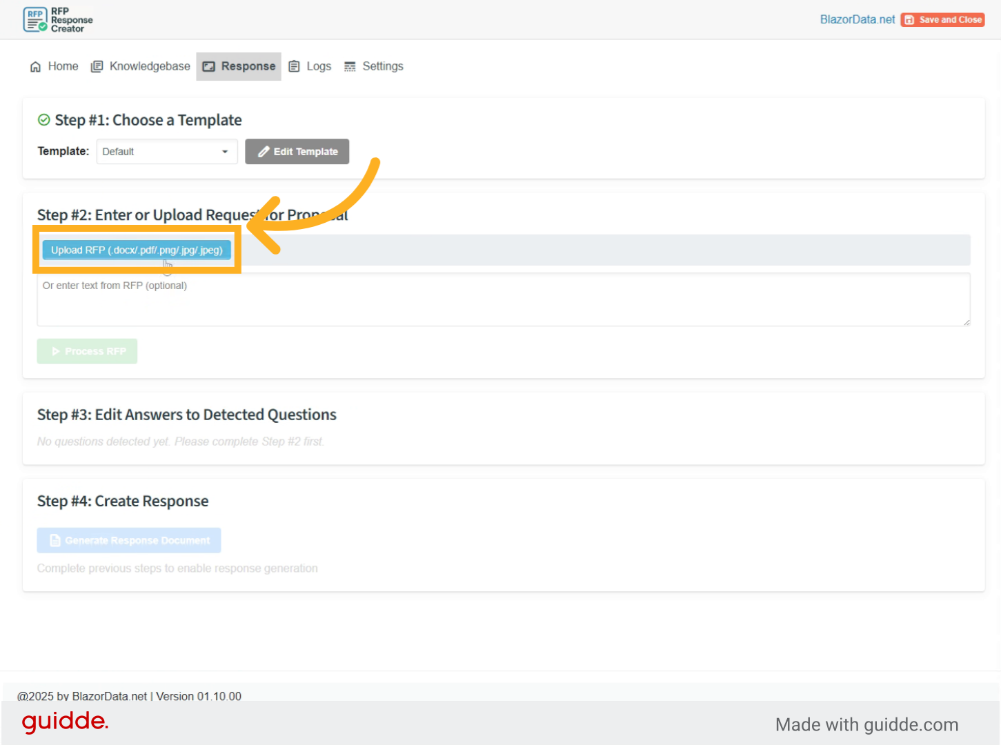 Upload RFP Document