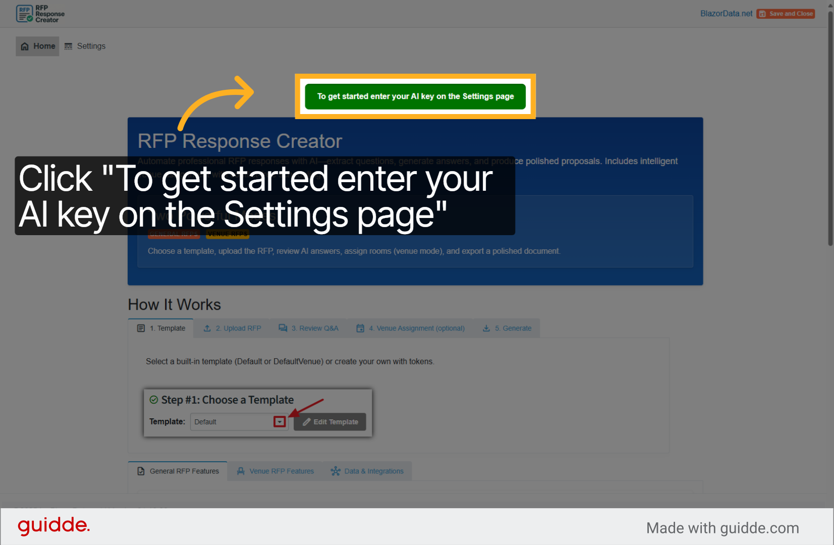 Click Get Started Button
