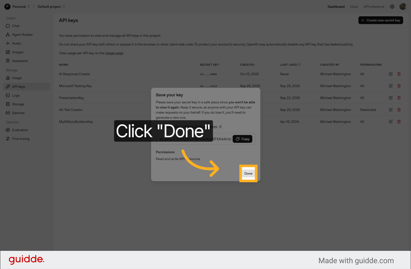 Click Done