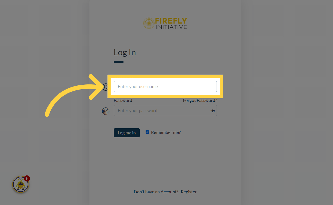 Click 'Enter your username'