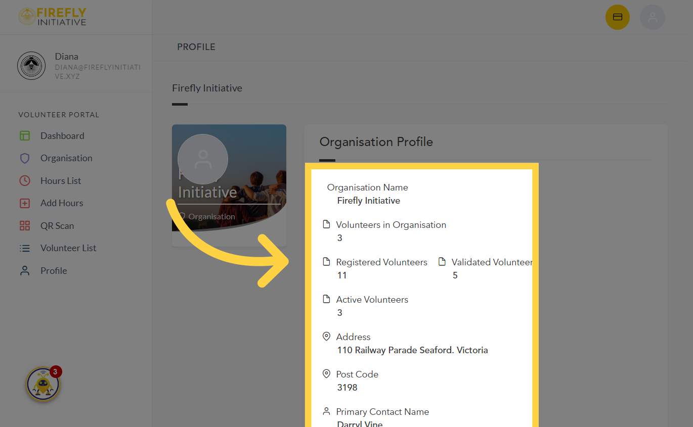 Check your Organisation's details