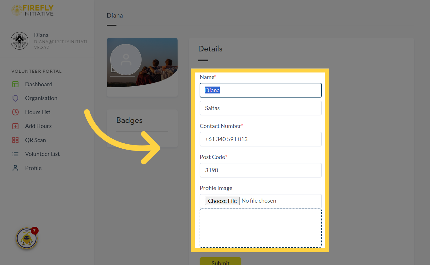 Click the section you want to change