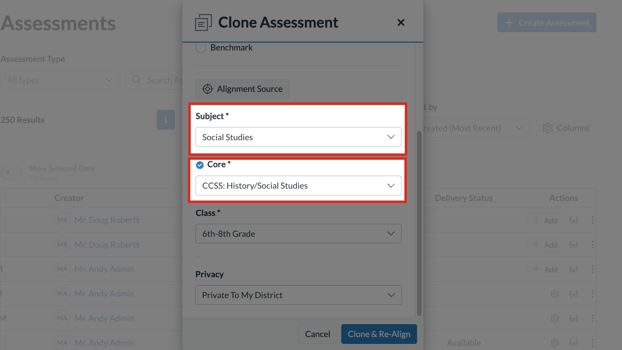 Re-Align Subject and Core
