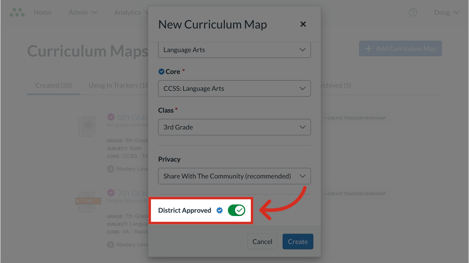 Create District Approved Curriculum Maps