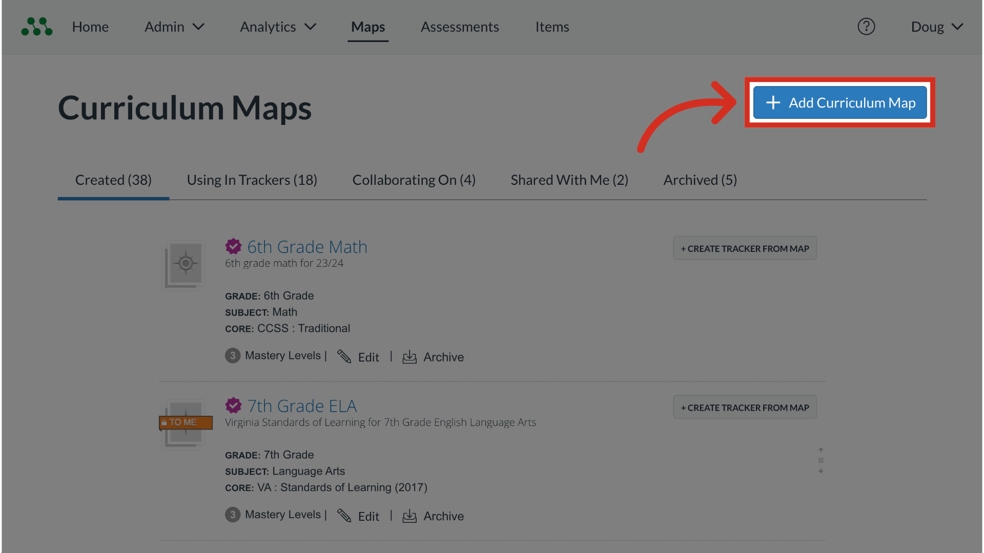 Add Curriculum Map