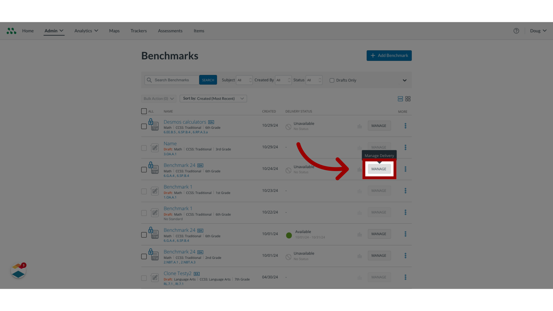 Manage Benchmark