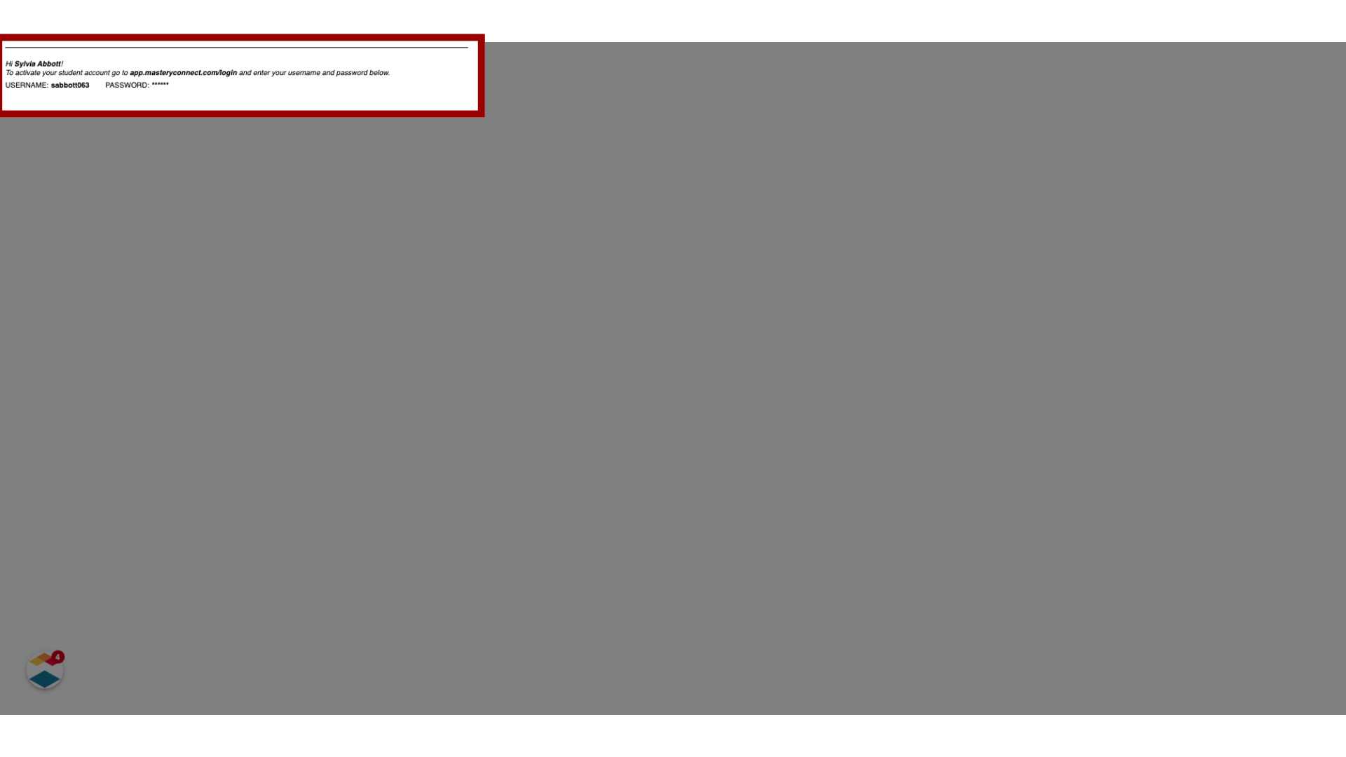 Print Student Username and Password