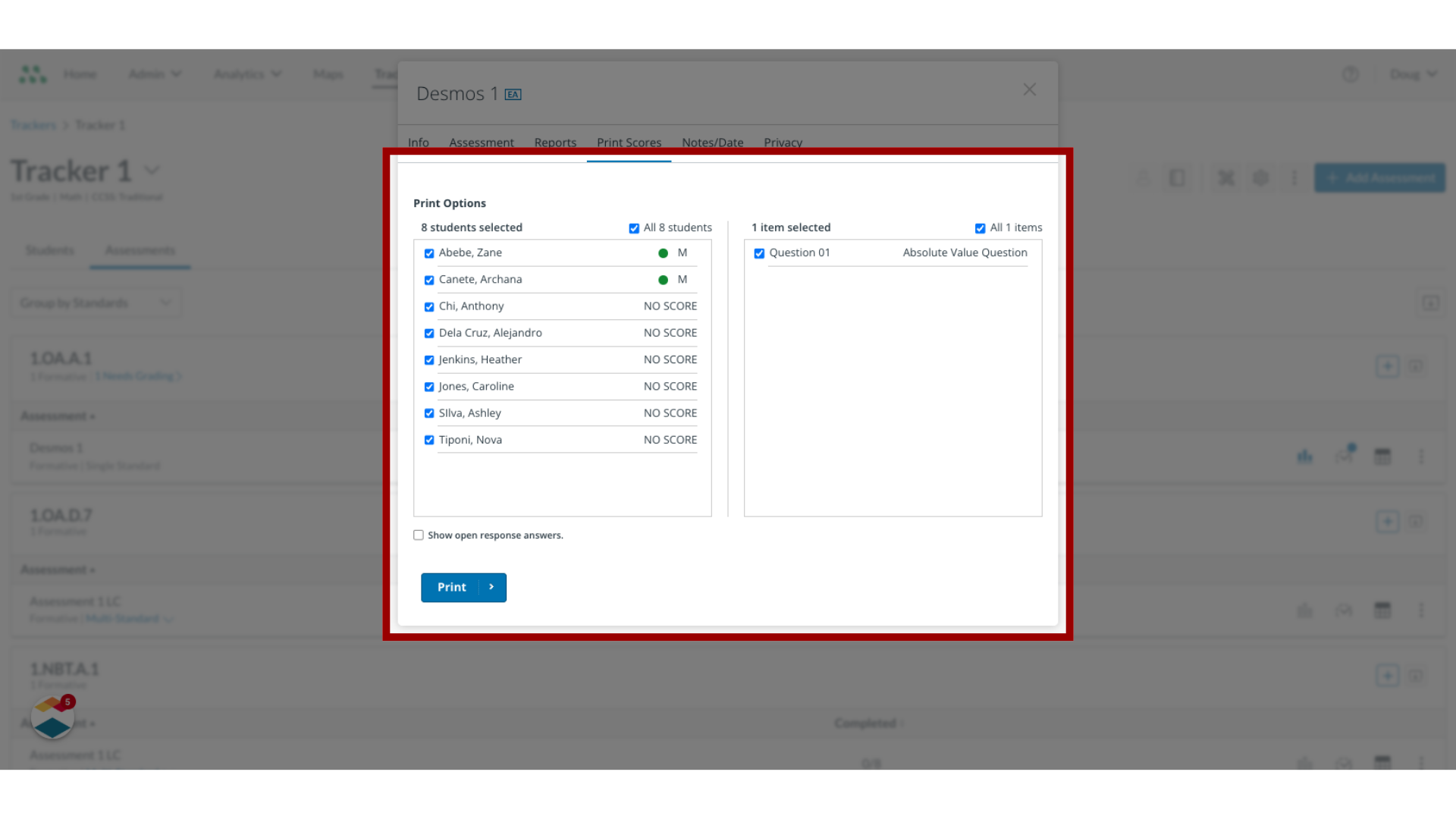 View Print Options