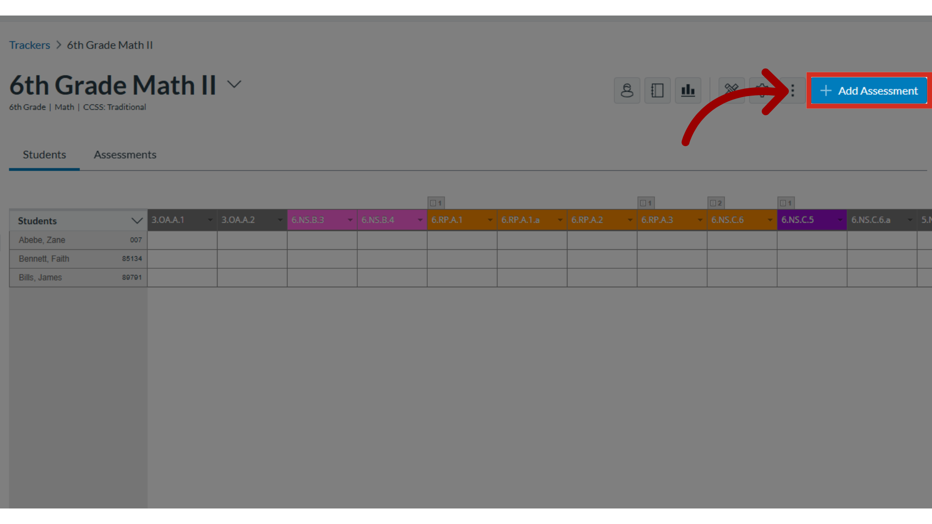 Select Add Assessment