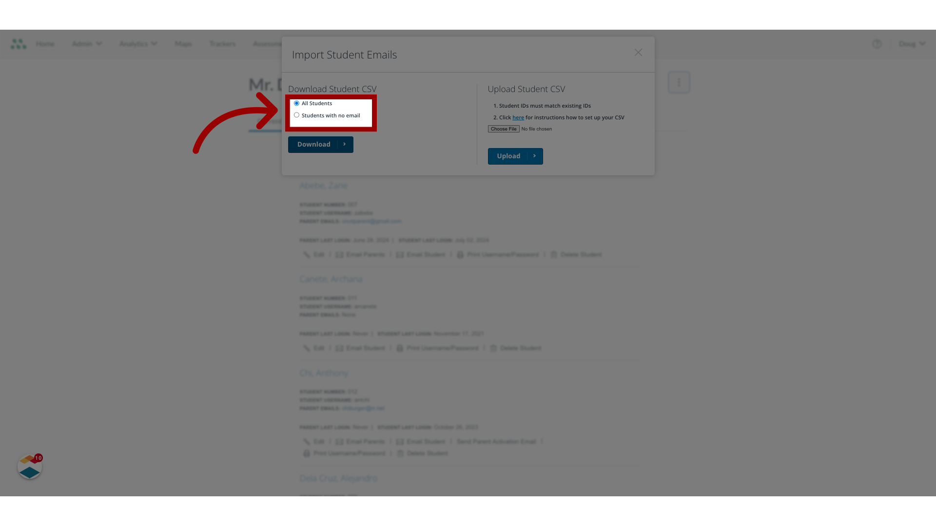 Click radio button