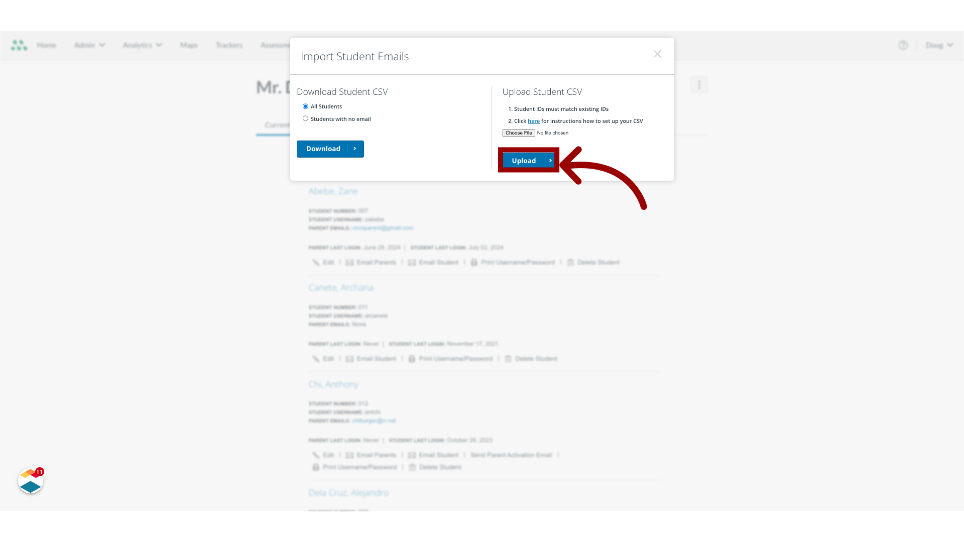 Click 'Upload'