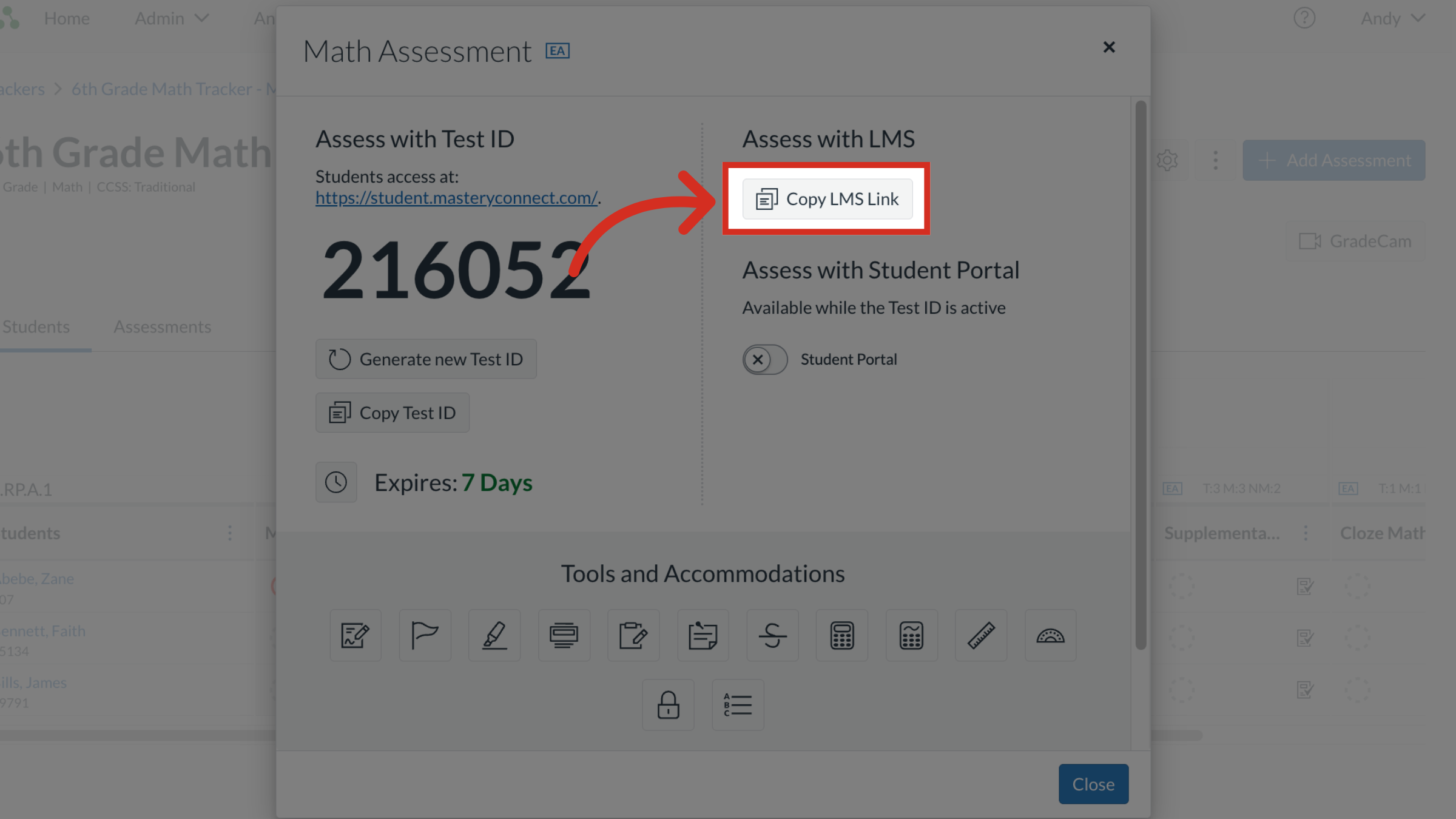 Copy LMS Link