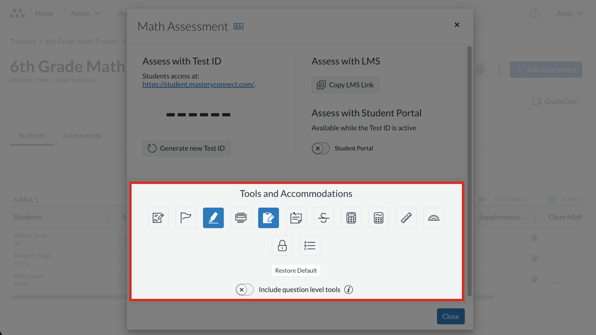 View Tools and Accommodations