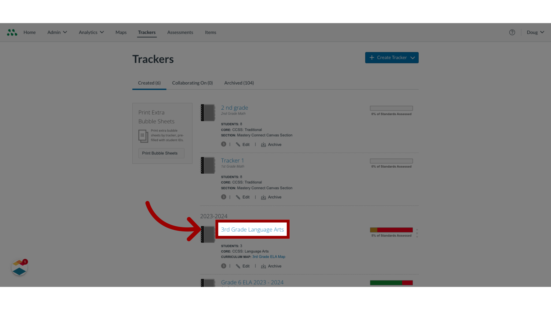 Click tracker name link