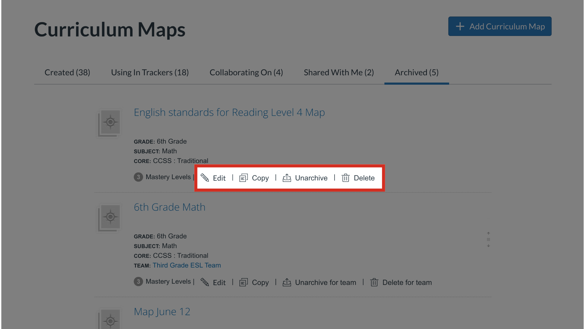 Manage Maps