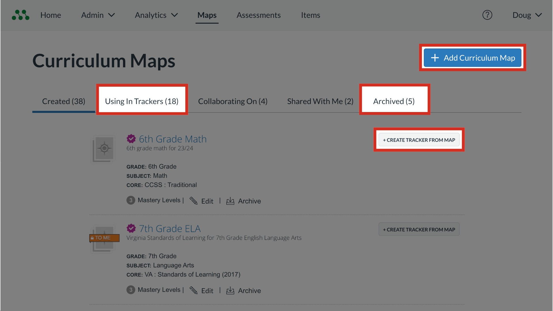 View Curriculum Maps Page