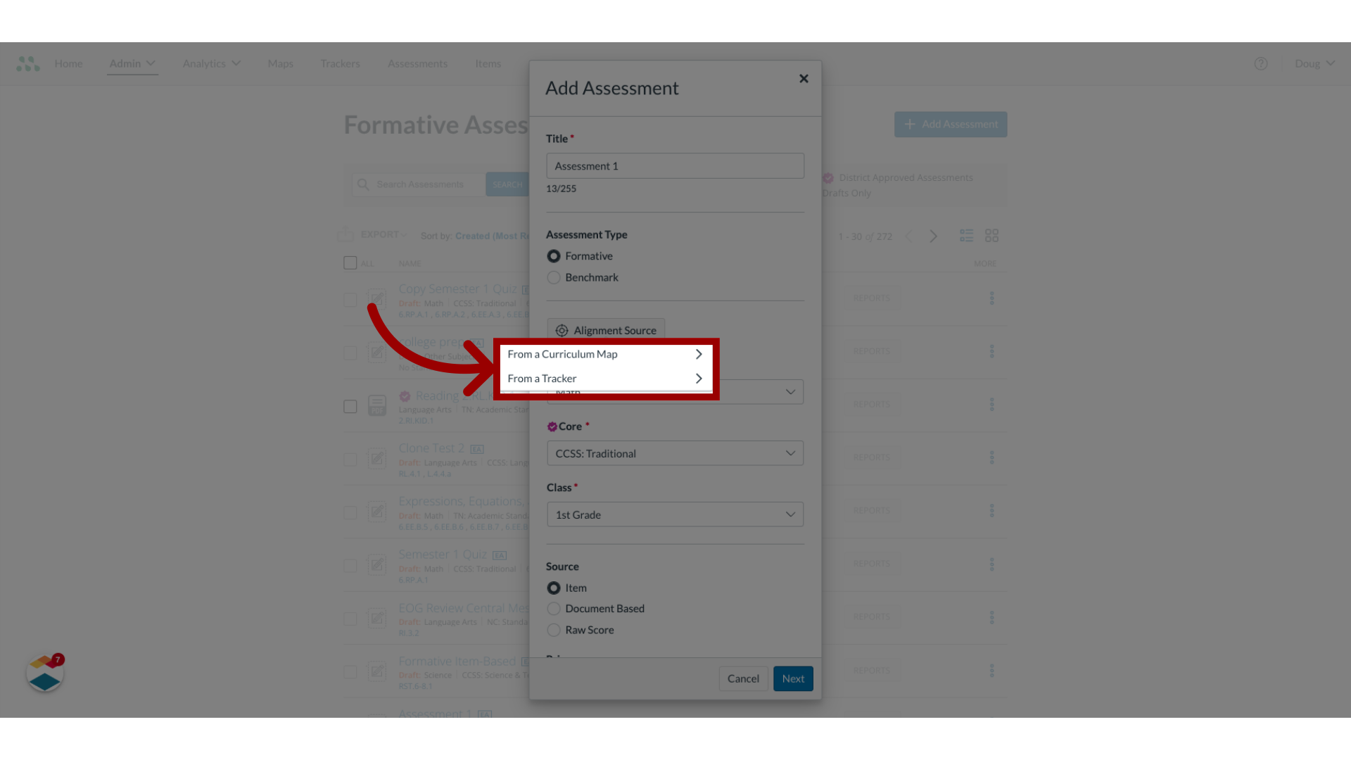 Select Alignment Source