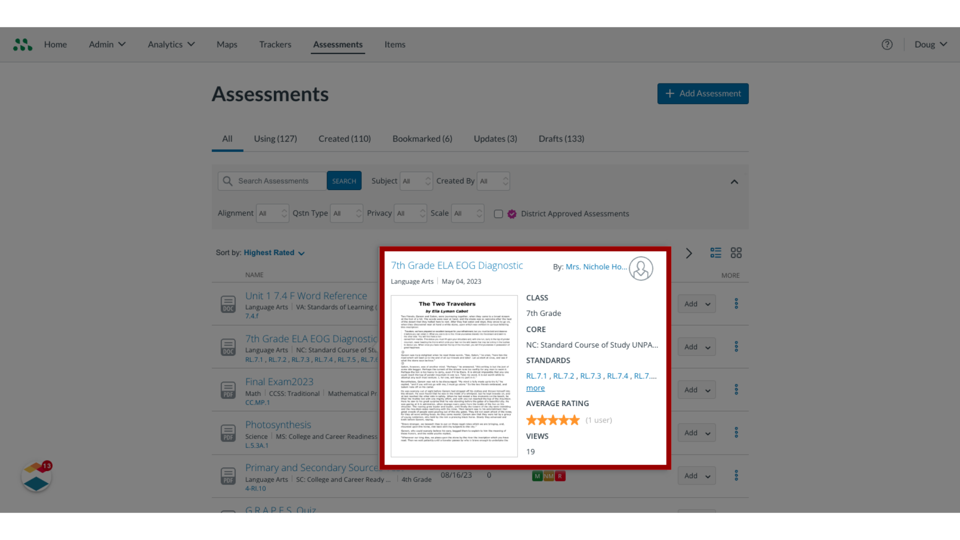 View Assessment Details 